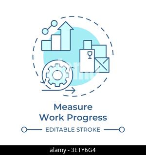 Measure work progress soft blue concept icon Stock Vector
