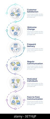 Core agile principles infographic design template Stock Vector