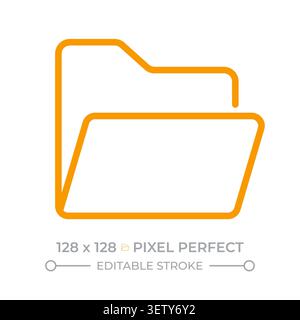 Folder pixel perfect two color line icon Stock Vector