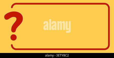 Yellow rounded rectangle sign with red question mark. Stock Vector