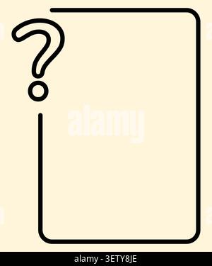Question mark frame outline on beige rounded rectangle background. Stock Vector