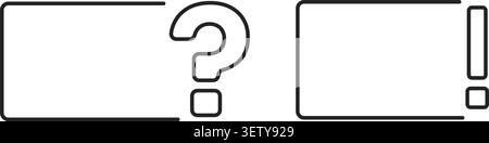 Minimal rounded rectangle frames with question and exclamation. Stock Vector