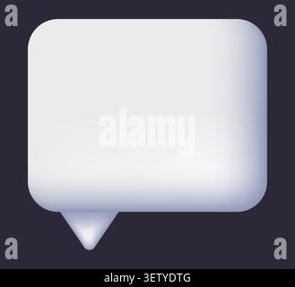 Glossy speech bubble, soft white three dimensional on dark Stock Vector