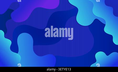 Abstract organic layered shapes in blue and purple gradient Stock Vector