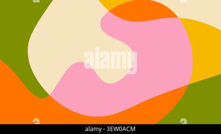 Fun abstract background in doodle style. Simple colorful design with hand drawn overlay shapes Stock Vector