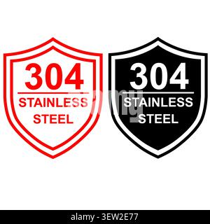 304 Stainless icon. Stainless steel SUS 304 badge logo. Stainless steel 304 sign. flat style. Stock Photo