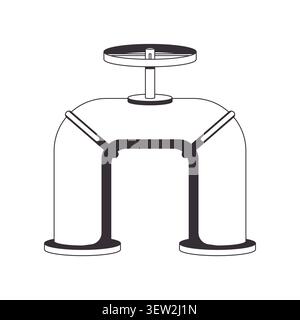 Industrial pipeline valve 2D line object Stock Vector