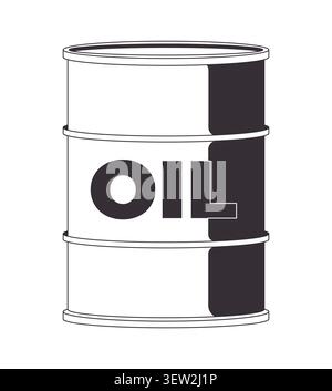 Crude oil barrel 2D line object Stock Vector