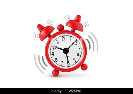 Ringing alarm clock on white background - Concept of time Stock Photo