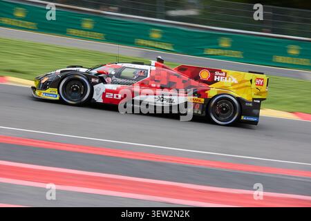 Spa, Belgium, 7th May 2026. 2026 FIA World Endurance Championship 6 Hours of Spa-Francorchamps at Circuit Spa-Francorchamps in Spa. #20 BMW M Hybrid V8 of Robin FRIJNS (NED) and René RAST (GER) and Sheldon VAN DER LINDE (RSA) (BMW M TEAM WRT) races through a corner during Free Practice 1 at the 6 Hours of Spa-Francorchamps. Credit: Tracey Allan-McWilliams Stock Photo