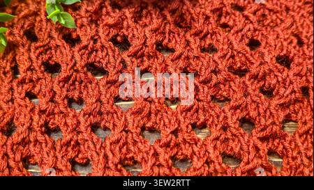 Colorful knitted fabric suitable for home decor, fashion or textile. pattern. Copy space Stock Photo
