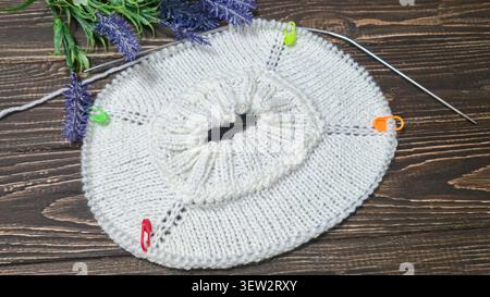 Colorful knitted fabric suitable for home decor, fashion or textile. pattern. Copy space Stock Photo