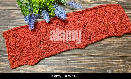 Colorful knitted fabric suitable for home decor, fashion or textile. pattern. Copy space Stock Photo