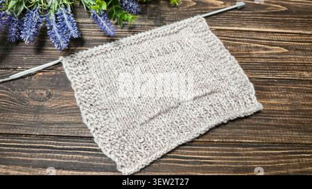 Colorful knitted fabric suitable for home decor, fashion or textile. pattern. Copy space Stock Photo