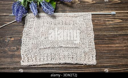 Colorful knitted fabric suitable for home decor, fashion or textile. pattern. Copy space Stock Photo