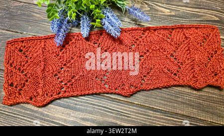 Colorful knitted fabric suitable for home decor, fashion or textile. pattern. Copy space Stock Photo