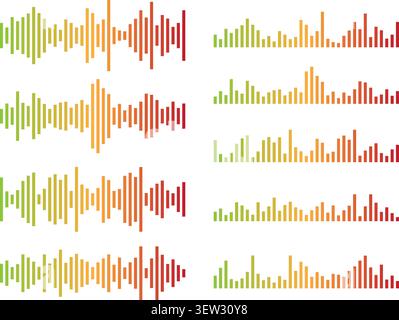 Colorful podcast audio waveform sound signals Stock Vector