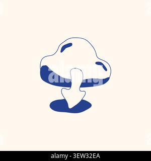 Hand drawn vector illustration of cloud download icon for online storage, file transfer, data backup, digital archive and business document access. Stock Vector