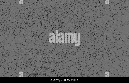 Close up gray concrete texture with irregular dark speckles, mottled terrazzo like surface background for architectural finishes, overlays, grunge des Stock Photo