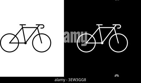 Bicycle Line Icon Set. Eco-Friendly Transportation And Cycling Fitness Outline Symbol Collection. Sustainable Travel And Outdoor Activity. Editable Stock Vector