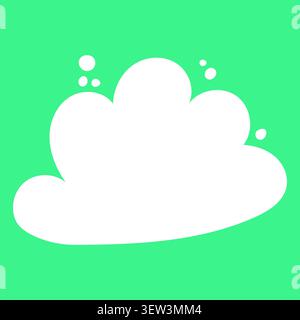 White cloud illustration with bubbles on a turquoise background, suitable for use in design projects, web graphics, or educational materials Stock Vector