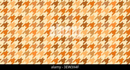 Warm Fall Orange and Brown Houndstooth Seamless Vector Pattern, Autumn Dogtooth Check Background for Thanksgiving, Harvest Designs Stock Vector