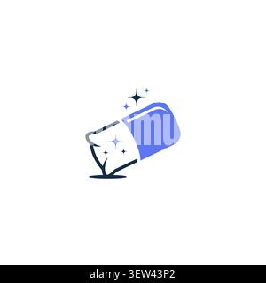A clever conceptual logo blending a medical capsule pill with a soft pillow end, decorated with sparkles for sleep medicine or pharmacy branding. Stock Vector
