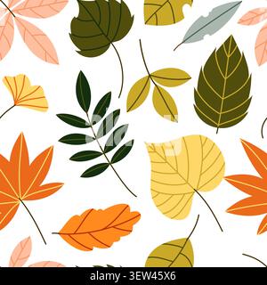 Colorful Autumn Foliage Seamless Pattern Vector Stock Vector