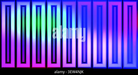 Futuristic neon led light bars background with pink and blue gradient Stock Vector