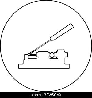 Nut cracker nutcracker icon in circle round black color vector illustration image outline contour line thin style simple Stock Vector