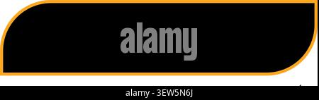 A clean and simple vector banner design featuring a solid black rectangle with smooth rounded corners and a bright orange outline for a modern and pro Stock Vector