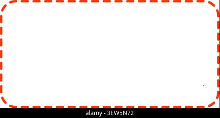 A simple orange rectangular frame featuring a dashed line pattern and rounded corners. This versatile graphic element is perfect for highlights, text Stock Vector
