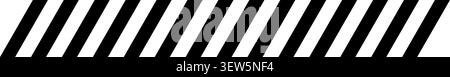 A clean and minimalist graphic design element featuring a series of parallel black diagonal stripes arranged in a single horizontal line for modern we Stock Vector