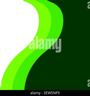 An abstract graphic design featuring smooth wavy lines in multiple shades of green. This simple and modern element is perfect for backgrounds, banners Stock Vector