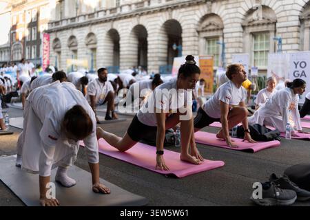 London. England. 19th June 2026. The High Commission of India in London hosted a free, public celebration of the 12th International Day of Yoga on the Stock Photo