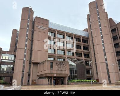 Brutalist architecture of the Queen Elizabeth II Law Courts in Liverpool, UK. Stock Photo