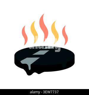 Melting Asphalt Road Heatwave Icon Stock Vector