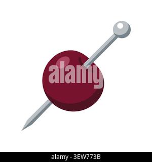 Cherry with Pin Vector Illustration Stock Vector