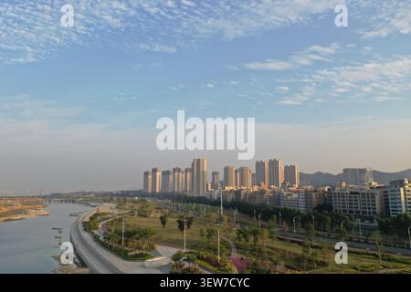 Aerial view of high-rises along the Chao Phraya River, Bangkok ...