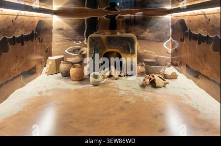 A model of a Baekje-period pottery kiln used for making earthenware on display at the Baekje History & Culture Museum in Buyeo, South Korea. Stock Photo