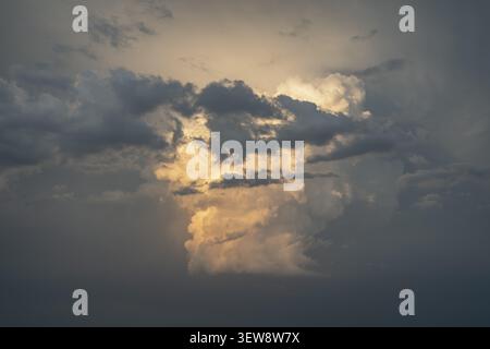 Dramatic cloud formation, cumulonimbus, typical thundercloud over the English Channel, Brittany, France Stock Photo