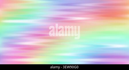 Ribbed glass gradient background with pastel holographic texture. Abstract rainbow polycarbonate surface with soft wavy color gradation. Corrugated Stock Vector