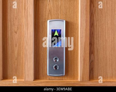 Metalic elevator button for up and down Stock Photo