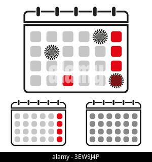 Basic geometric forms pack features black vector square calendar shapes. Minimal collection visualizes abstract date. eps 10 Stock Vector