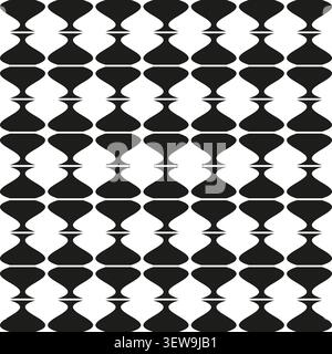 Geometric pattern forms pack features black vector repeating grid shapes. Minimal collection visualizes abstract texture. eps 10 Stock Vector