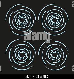 Abstract futuristic HUD technology circle set vector Excellent choice for modern digital interface design and gaming graphics EPS 10. Stock Vector