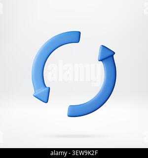 3D circular arrow icon for reload or refresh Stock Vector