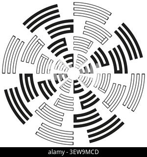 Technical illustration of an absolute rotary encoder disk vector. Perfect for robotics design and industrial automation graphics. EPS 10. Stock Vector