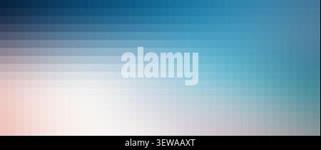 Abstract background showing a blending gradient of cool blue and warm pink pixels Stock Photo