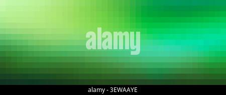 Green pixels forming a gradient pattern, creating an abstract digital background Stock Photo